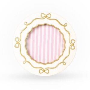 New! Target Bullseye Playground 6" Round Picture Frame with Gold Bow Accents